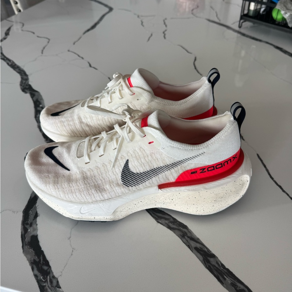 Nike ZoomX White and Red Running Shoes